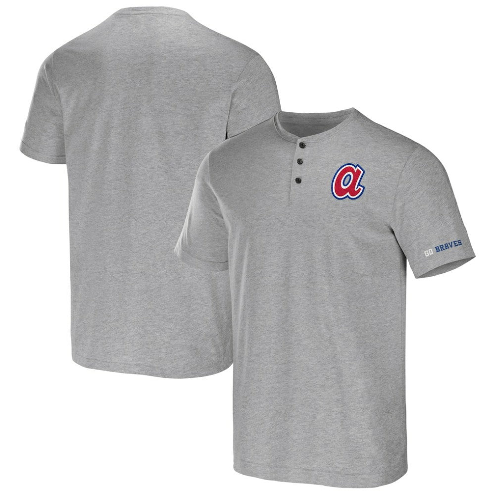 Atlanta Braves Darius Rucker Collection Henley T-Shirt - Heather Gray