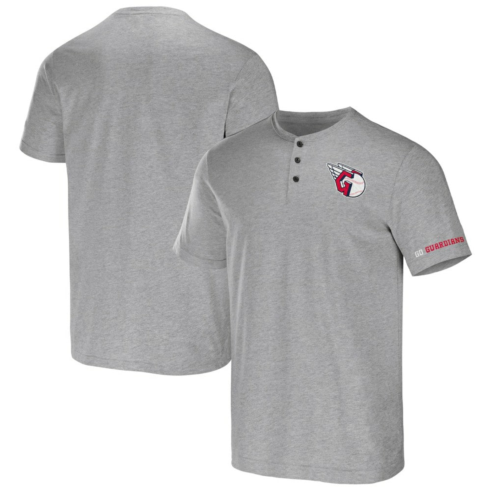 Cleveland Guardians Darius Rucker Collection Henley T-Shirt - Heather Gray