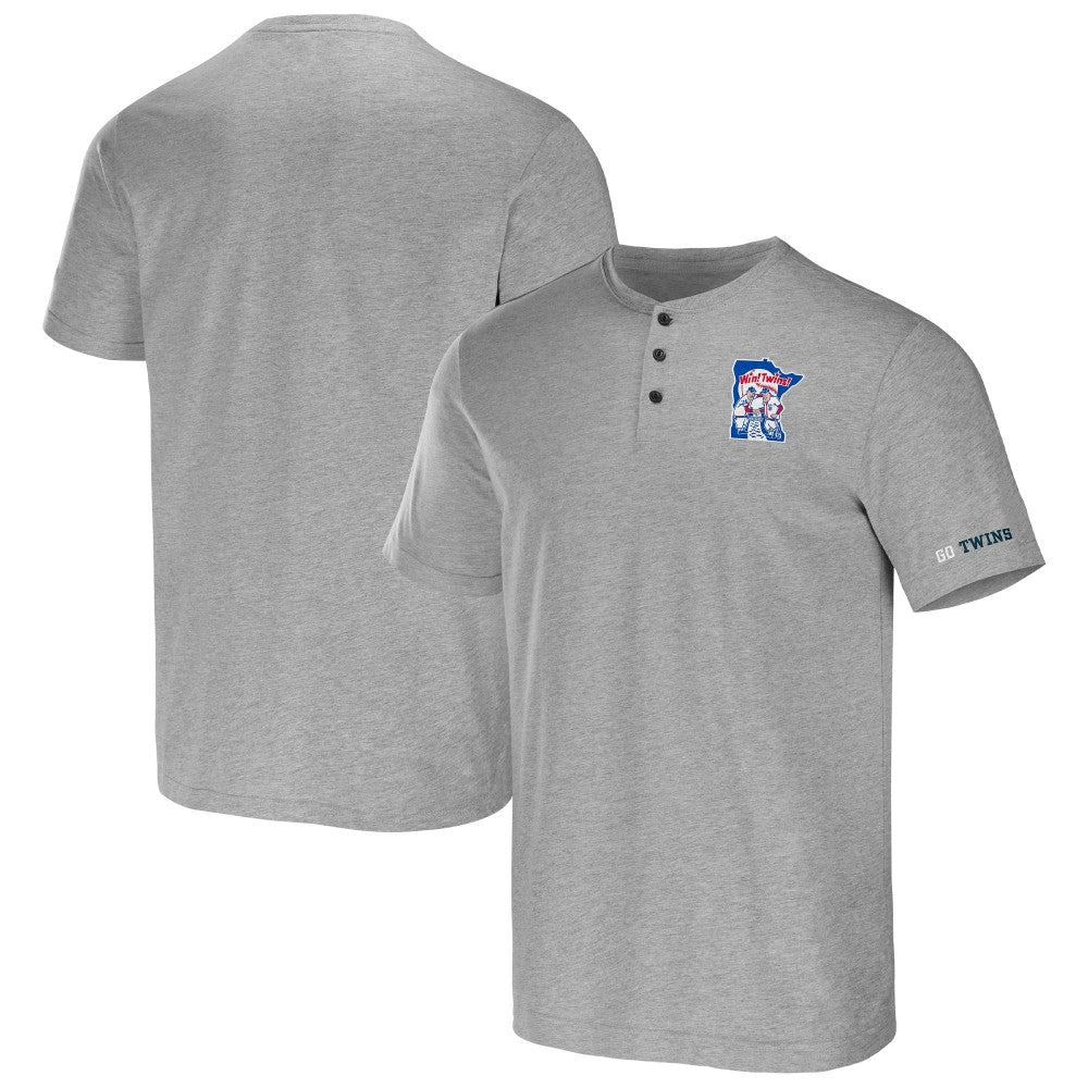 Minnesota Twins Darius Rucker Collection Henley T-Shirt - Heather Gray