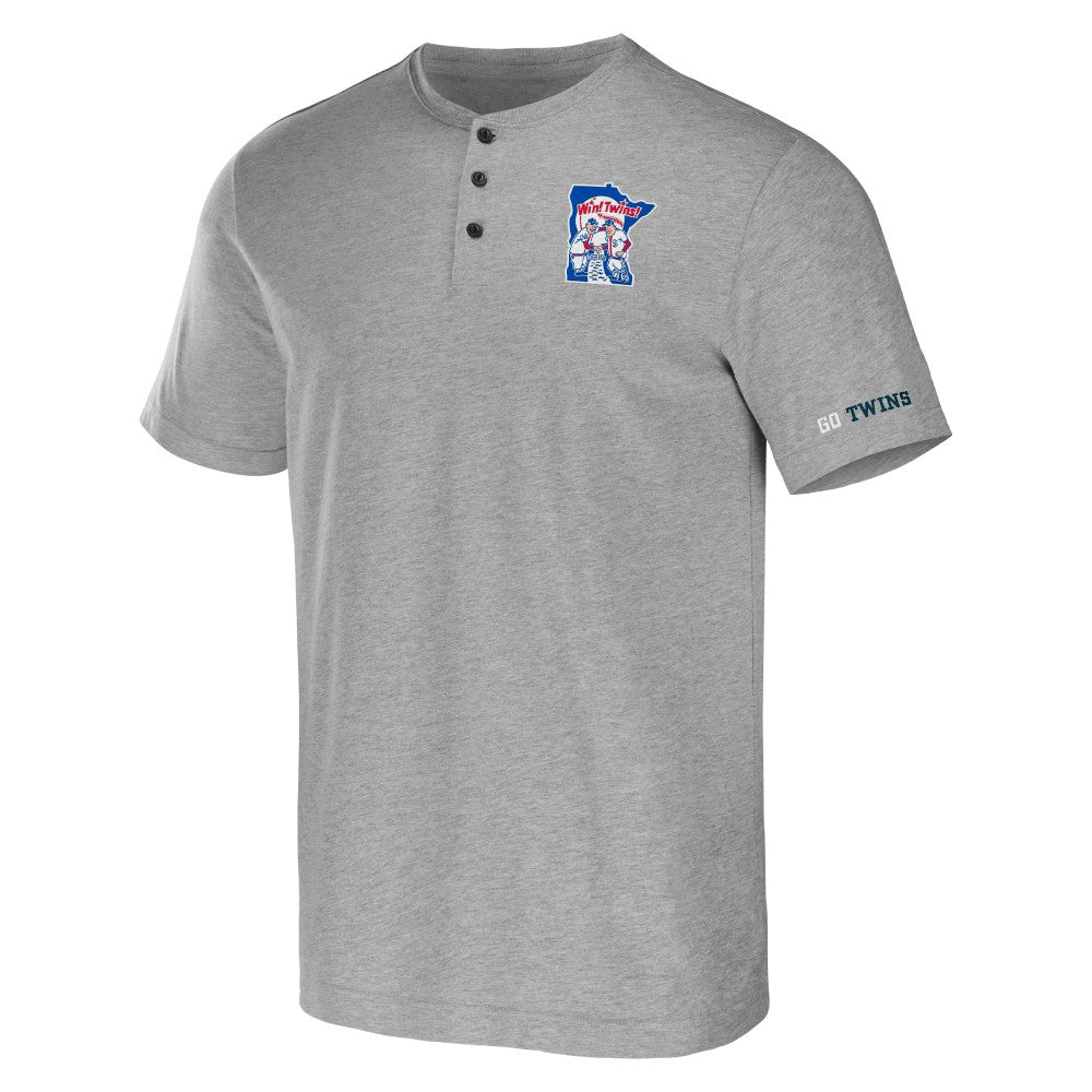 Minnesota Twins Darius Rucker Collection Henley T-Shirt - Heather Gray