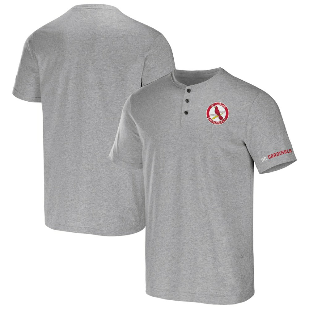 St. Louis Cardinals Darius Rucker Collection Henley T-Shirt - Heather Gray