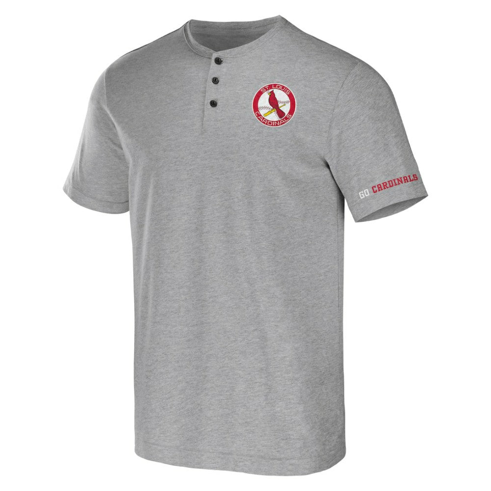 St. Louis Cardinals Darius Rucker Collection Henley T-Shirt - Heather Gray