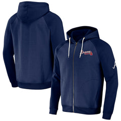 Atlanta Braves Darius Rucker Collection Raglan Full-Zip Hoodie - Navy