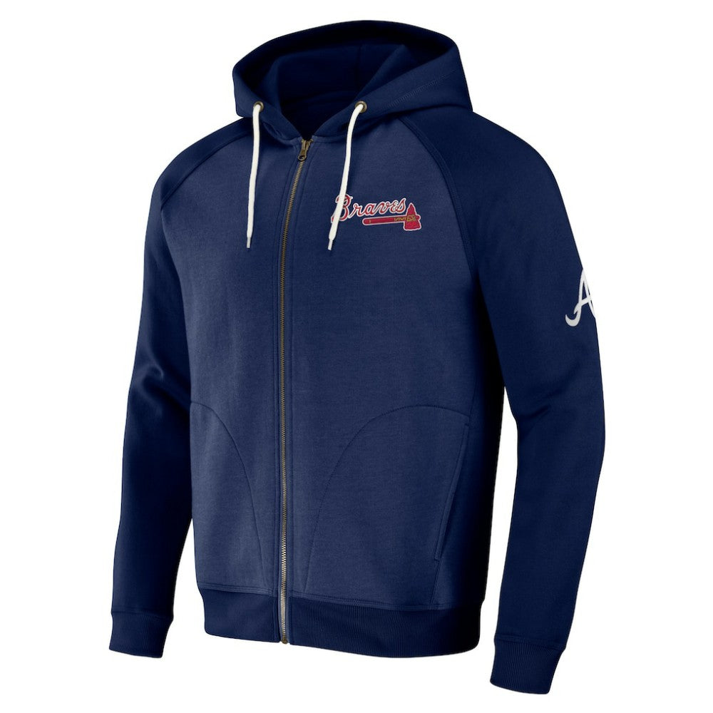 Atlanta Braves Darius Rucker Collection Raglan Full-Zip Hoodie - Navy