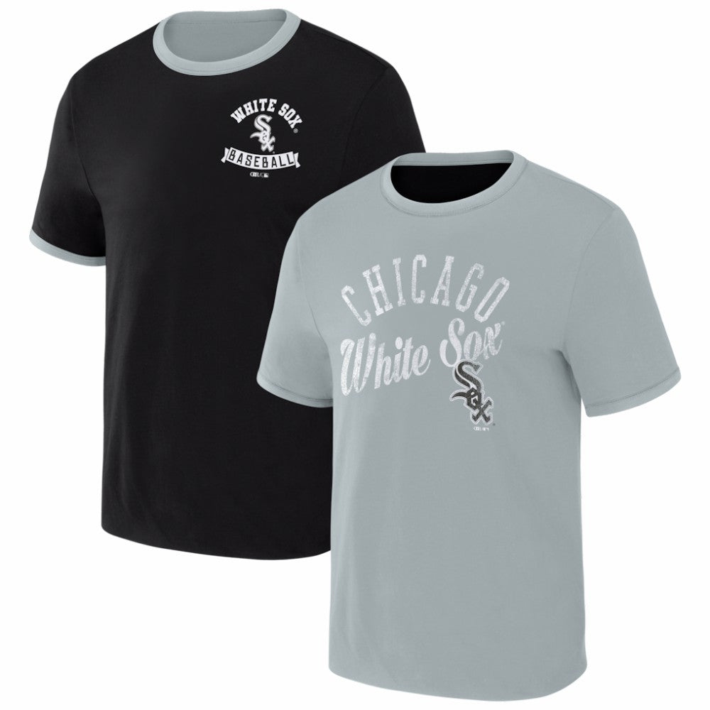 Chicago White Sox Darius Rucker Collection Two-Way Ringer Reversible T-Shirt - Black/Gray