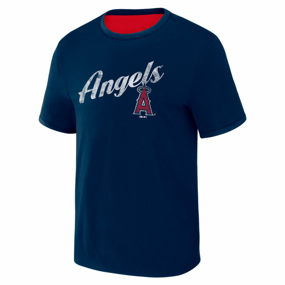 Los Angeles Angels Darius Rucker Collection Two-Way Ringer Reversible T-Shirt - Red/Navy