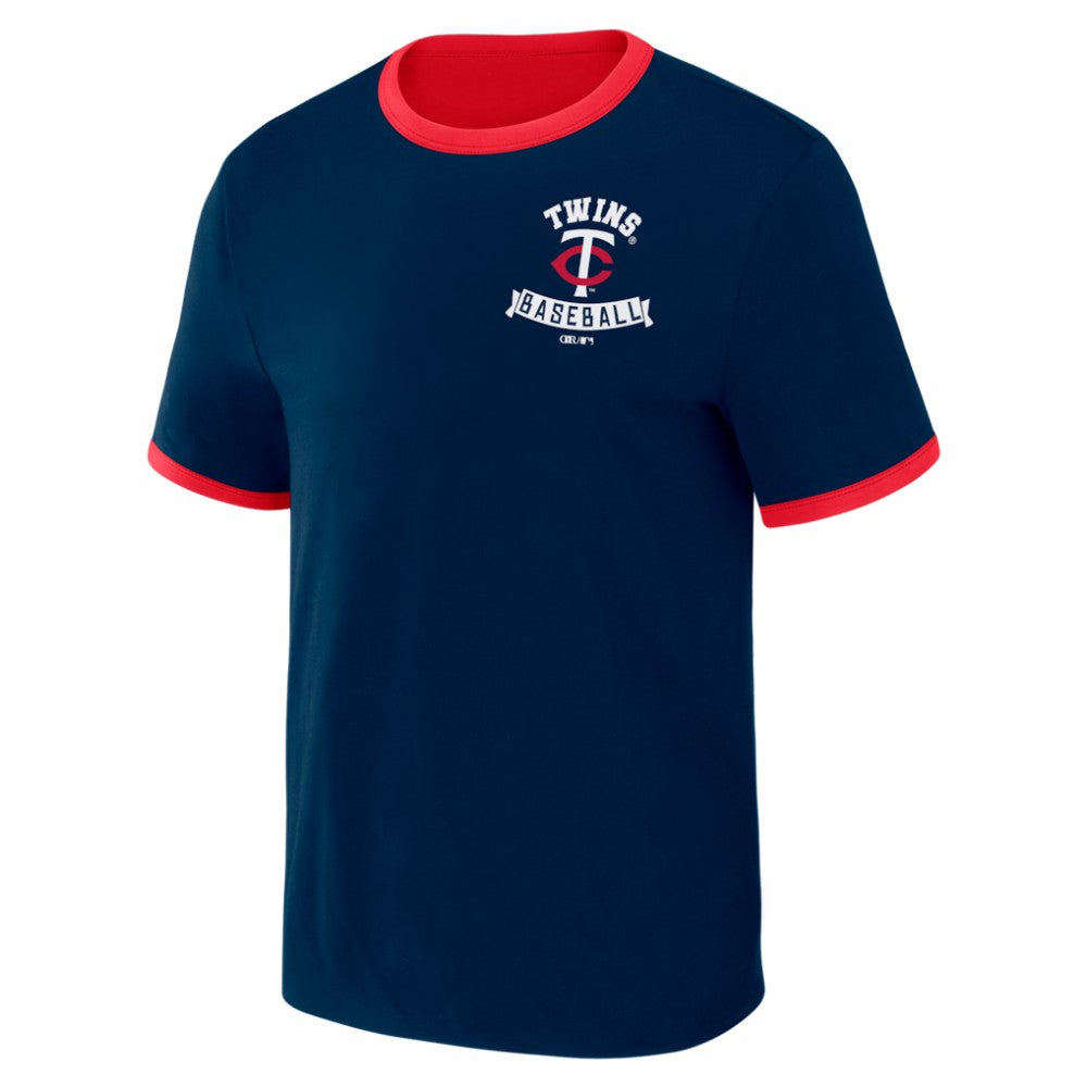 Minnesota Twins Darius Rucker Collection Two-Way Ringer Reversible T-Shirt - Navy/Red