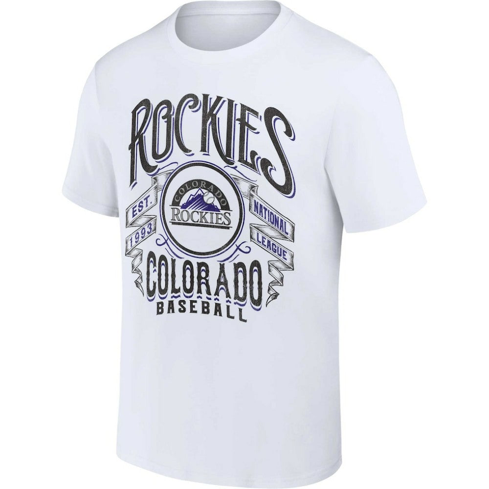 Colorado Rockies Darius Rucker Collection Distressed Rock T-Shirt - White