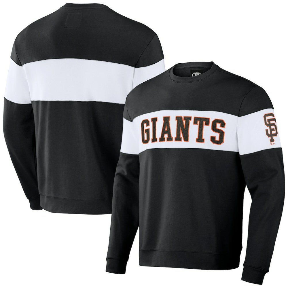 San Francisco Giants Darius Rucker Collection Stripe Pullover Sweatshirt - Black