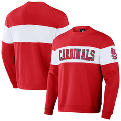 St. Louis Cardinals Darius Rucker Collection Stripe Pullover Sweatshirt - Red