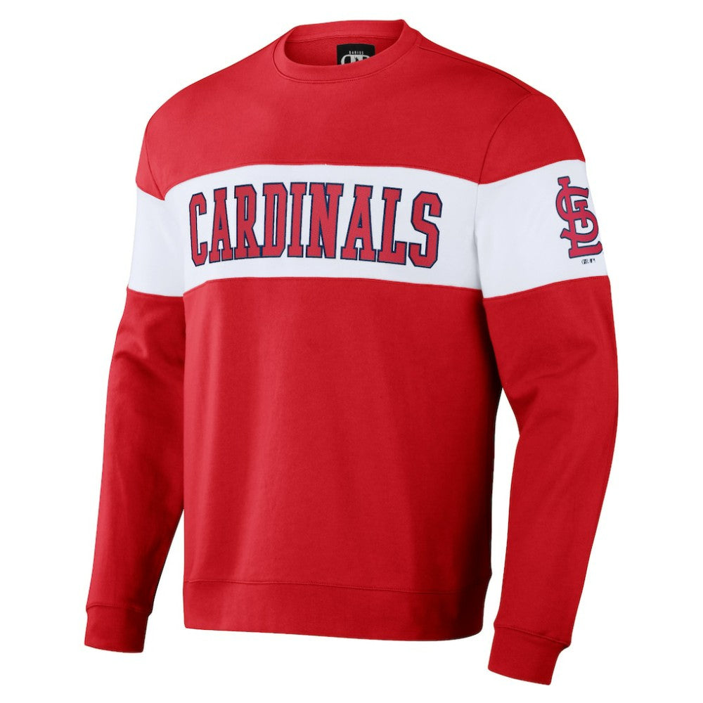 St. Louis Cardinals Darius Rucker Collection Stripe Pullover Sweatshirt - Red