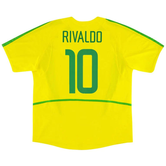 RIVALDO #10 Retro Brazil Home Jersey World Cup 2002