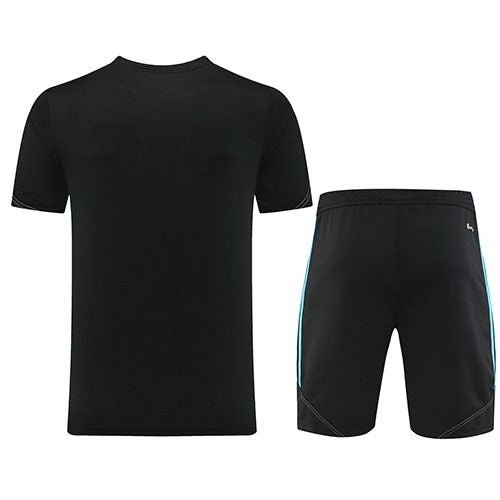 Customize Team Jersey Kit(Shirt+Short) Black& Blue AD02