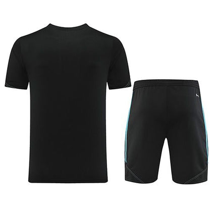Customize Team Jersey Kit(Shirt+Short) Black& Blue AD02