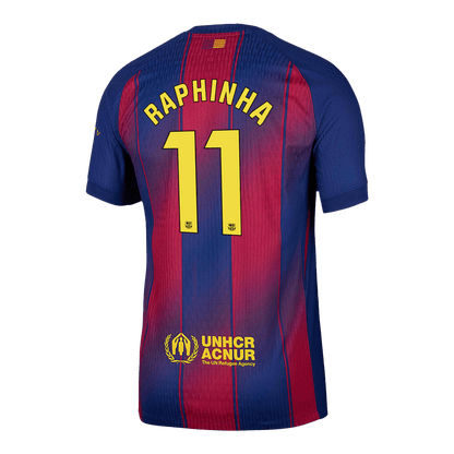 RAPHINHA #11 Barcelona Home Match Jersey Player Version 2025/26