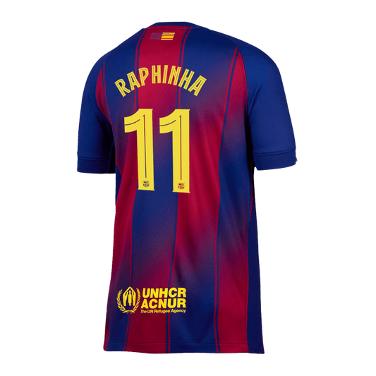 RAPHINHA #11 Barcelona Home Jersey 2025/26 - UCL