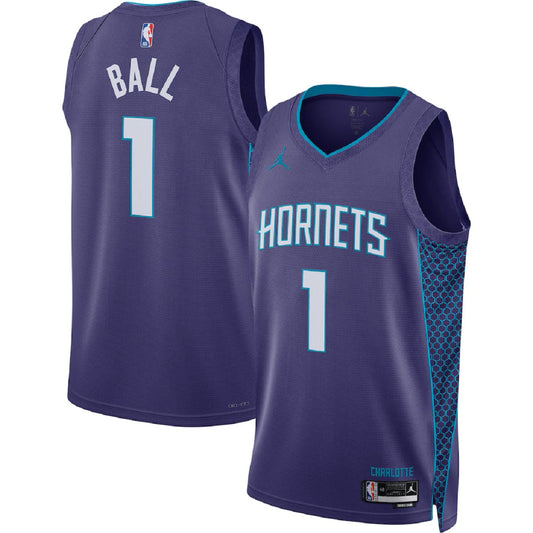 Unisex Charlotte Hornets LaMelo Ball #1 Purple Swingman Jersey - Statement Edition