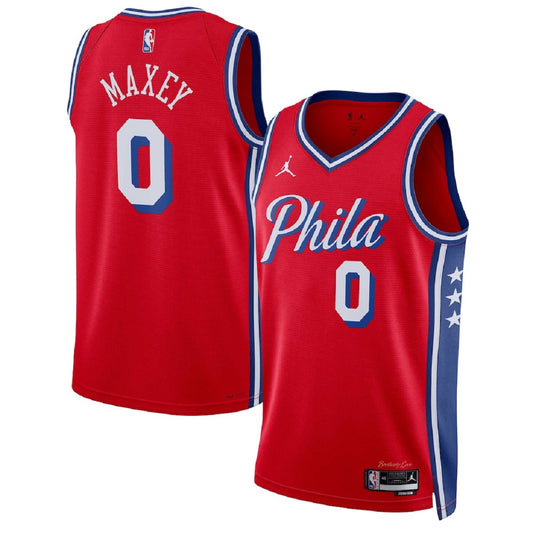 Unisex  Philadelphia 76ers Tyrese Maxey #0 Red Swingman Jersey - Statement Edition