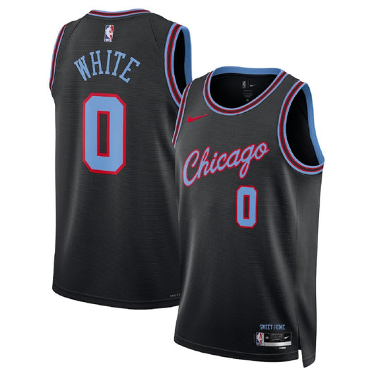 Unisex Chicago Bulls Coby White #0 Black 2025/26 Swingman Jersey - City Edition