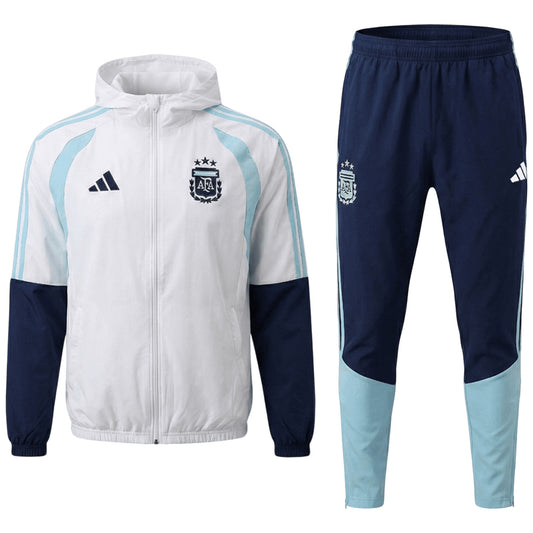 Argentina Windbreaker Hoodie Kit(Top+Pants) White 2026