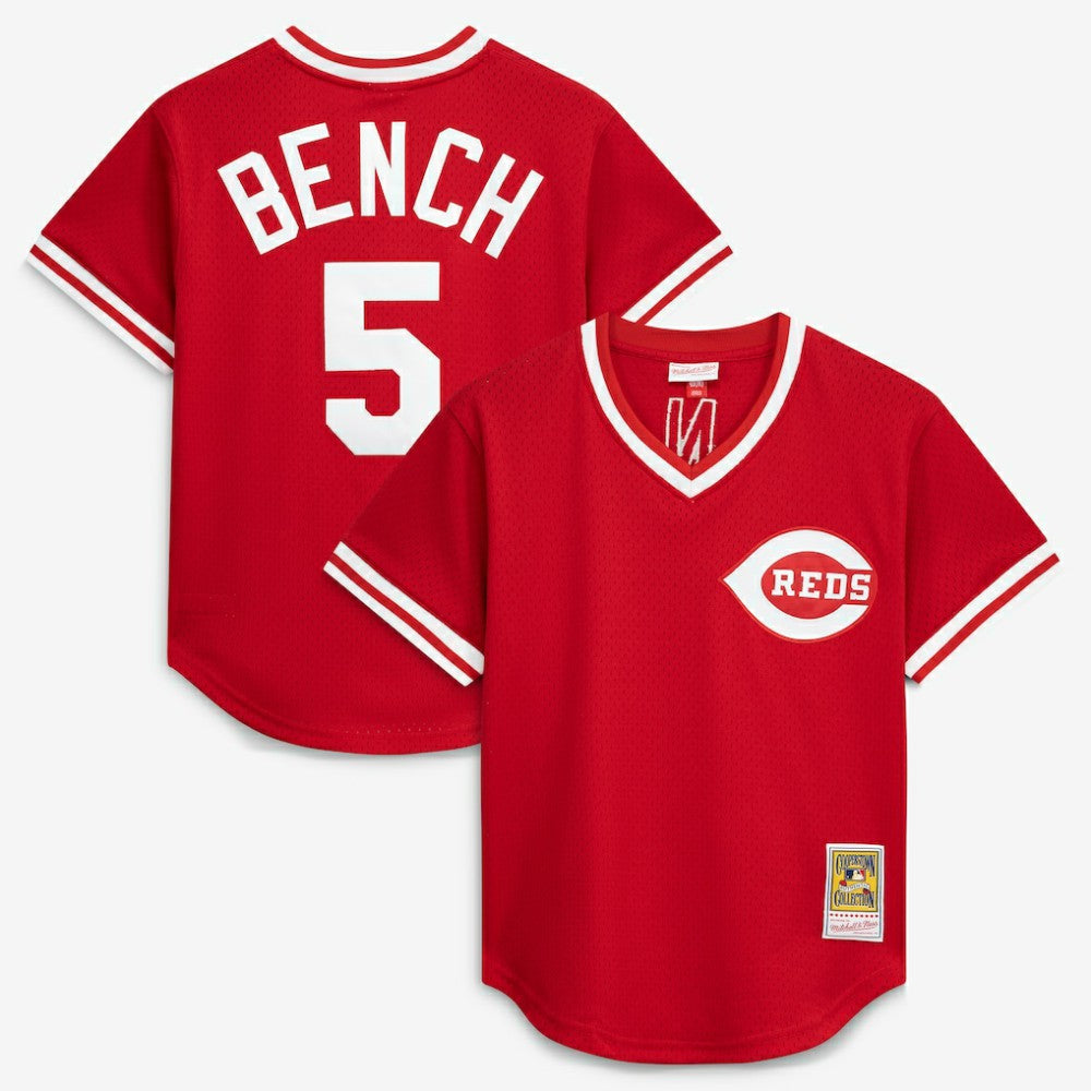 Johnny Bench Cincinnati Reds Authentic Batting Practice Jersey - Scarlet | Mitchell & Ness