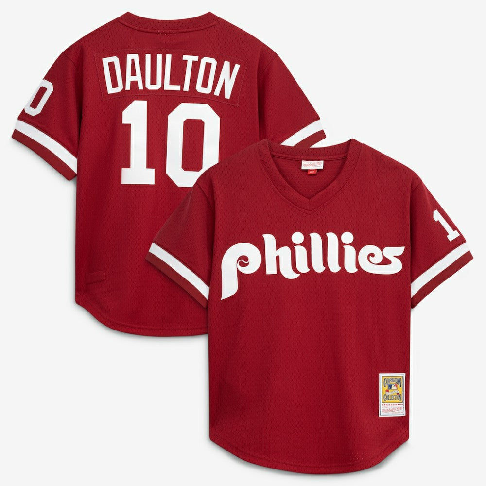 Darren Daulton Philadelphia Phillies Authentic Batting Practice Jersey - Scarlet | Mitchell & Ness