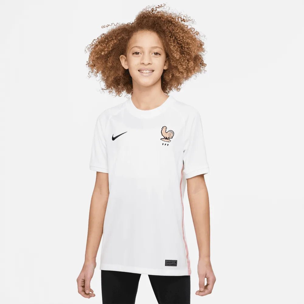 2022-23 France Away Youth Soccer Jersey White-Pink Glaze-Blue | Online