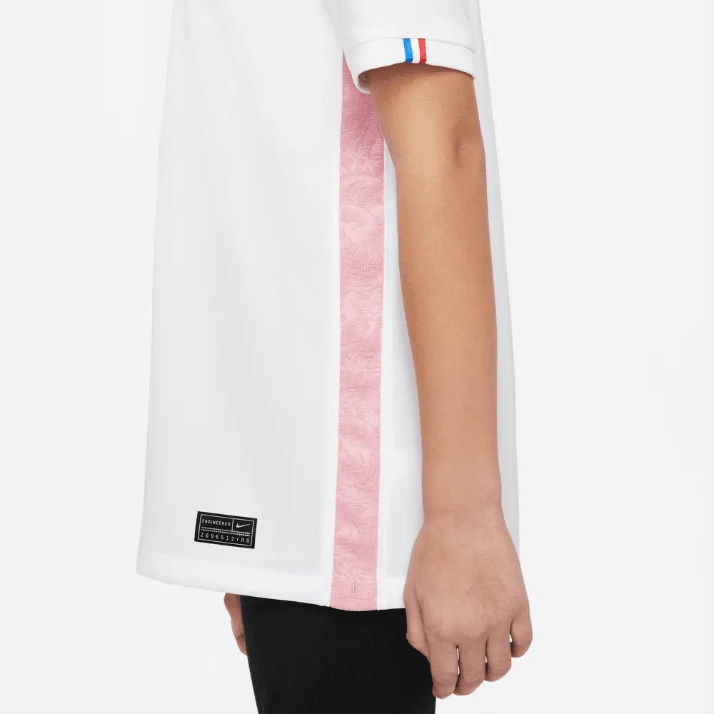 2022-23 France Away Youth Soccer Jersey White-Pink Glaze-Blue | Online