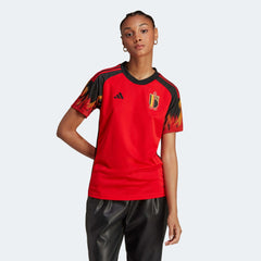 2022-23 Belgium Women's Home Soccer Jersey - Red-Black | Discount