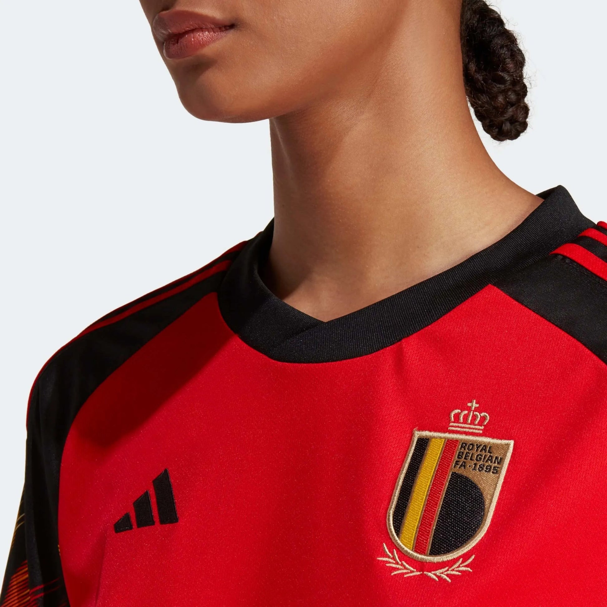 2022-23 Belgium Women's Home Soccer Jersey - Red-Black | Discount