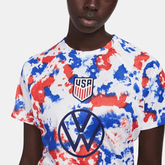 2022-23 USA Women's Pre-Match Soccer Jersey - White-Blue-Red | Hot