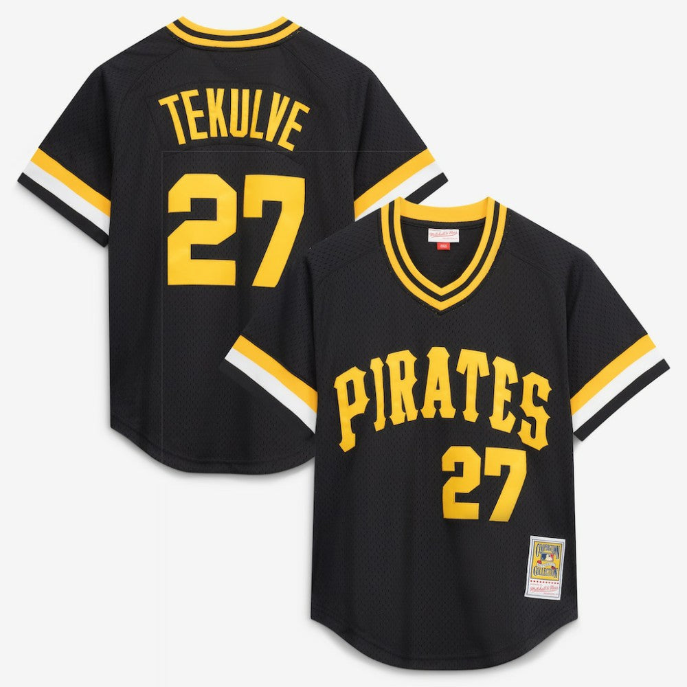 Kent Tekulve Pittsburgh Pirates Authentic Batting Practice Jersey - Black | Mitchell & Ness