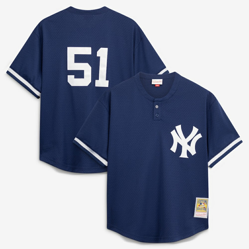Bernie Williams New York Yankees Authentic Batting Practice Jersey - Navy | Mitchell & Ness
