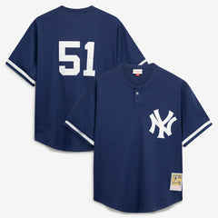 Bernie Williams New York Yankees Authentic Batting Practice Jersey - Navy | Mitchell & Ness