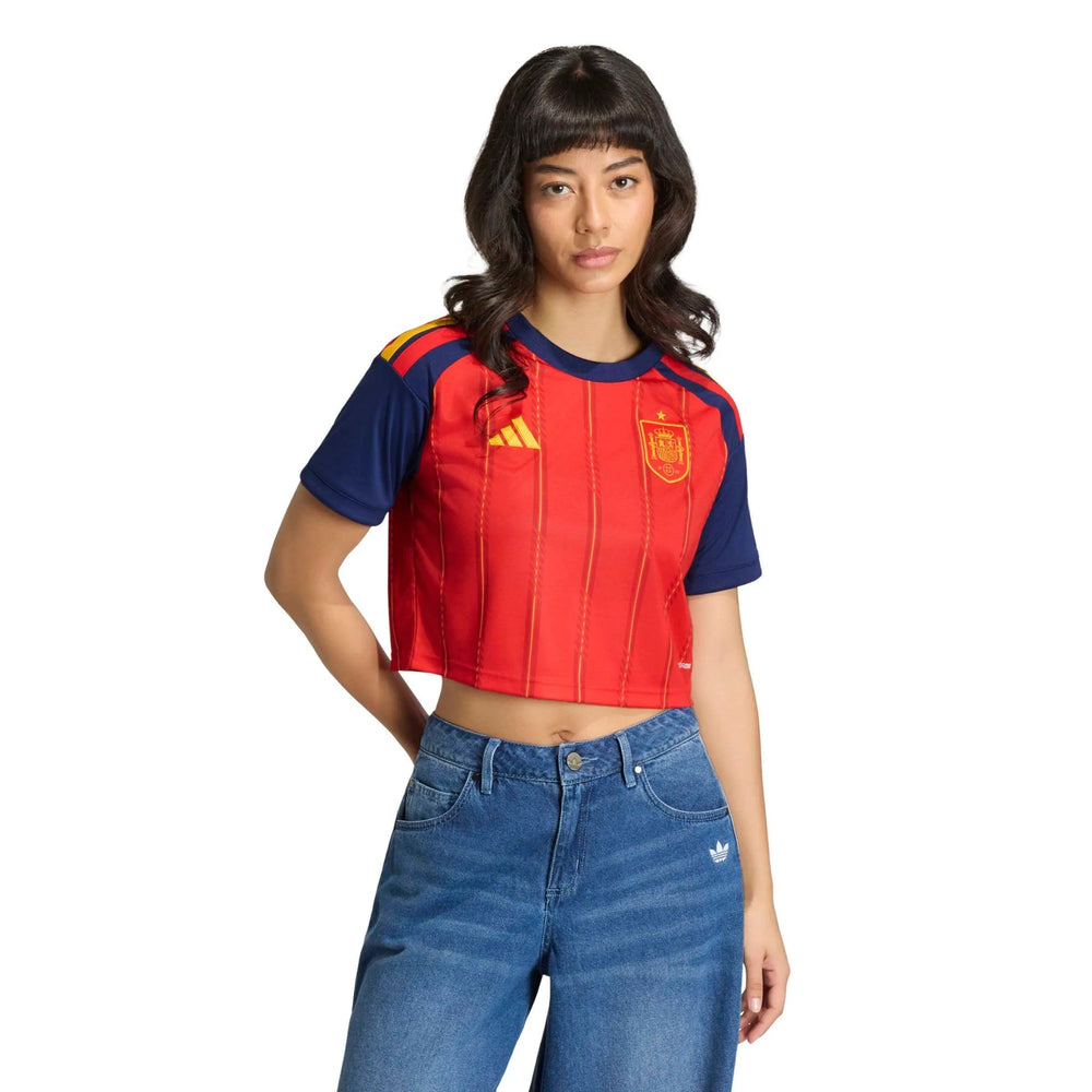 2026 Spain Women's Stadium Home Cropped Soccer Jersey  | Outlet