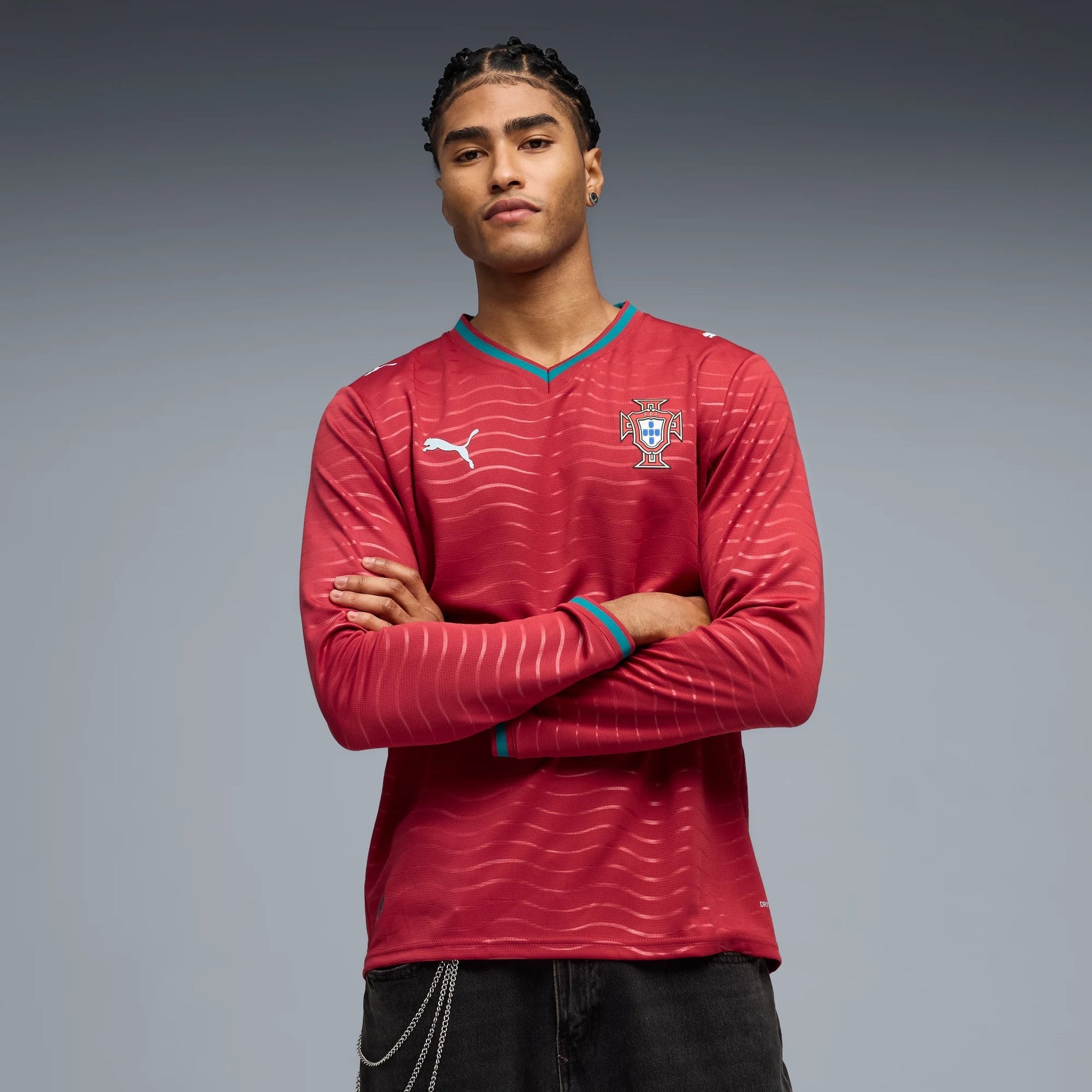 2026 Portugal Men's Stadium Home Long-Sleeve Soccer Jersey  | On sale
