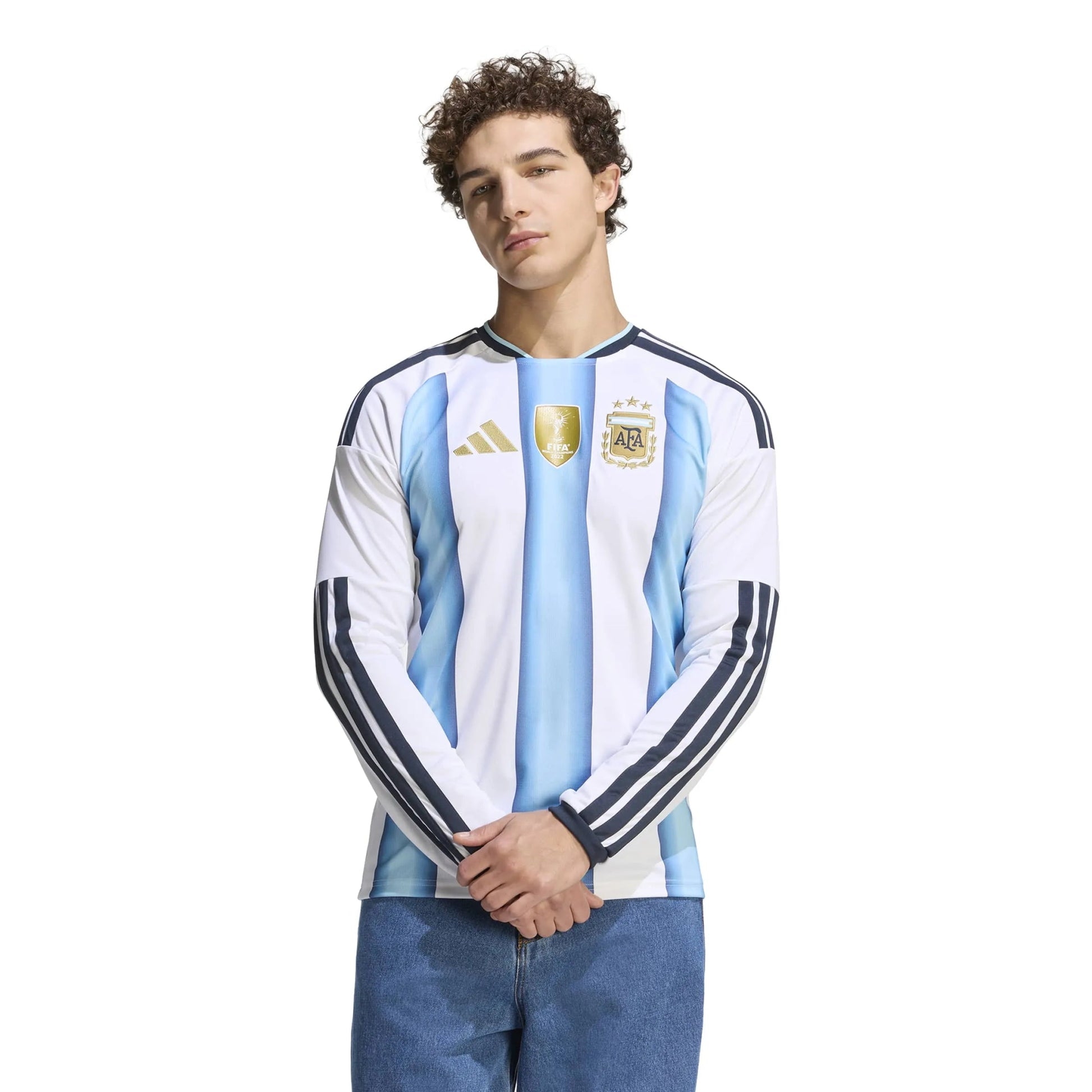 2026 Argentina Men's Stadium Home Long-Sleeve Soccer Jersey  | Sale