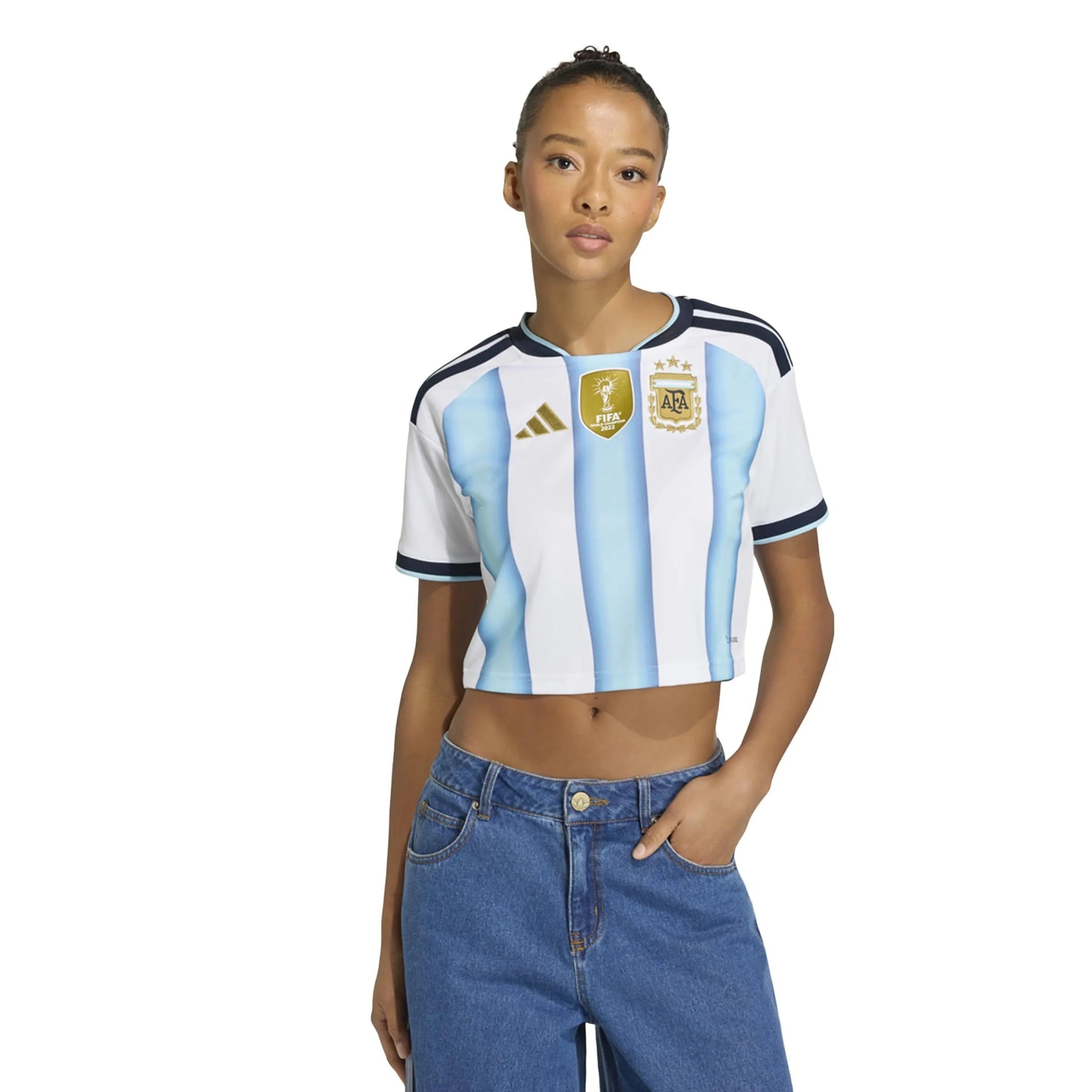 2026 Argentina Women's Stadium Home Cropped Soccer Jersey  | Discount