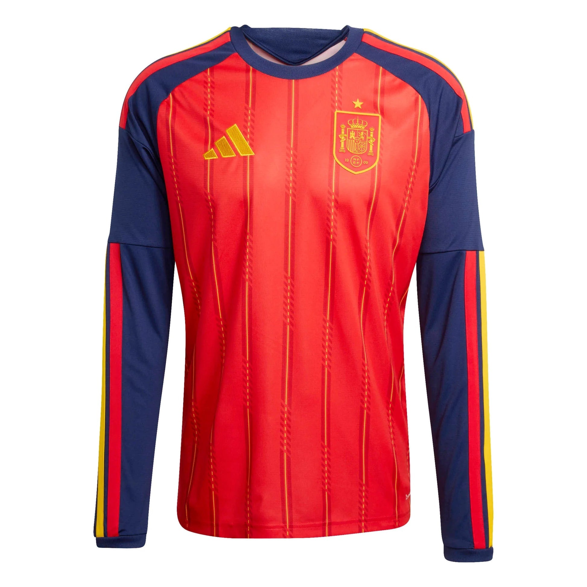2026 Spain Men's Stadium Home Long-Sleeve Soccer Jersey  | Hot