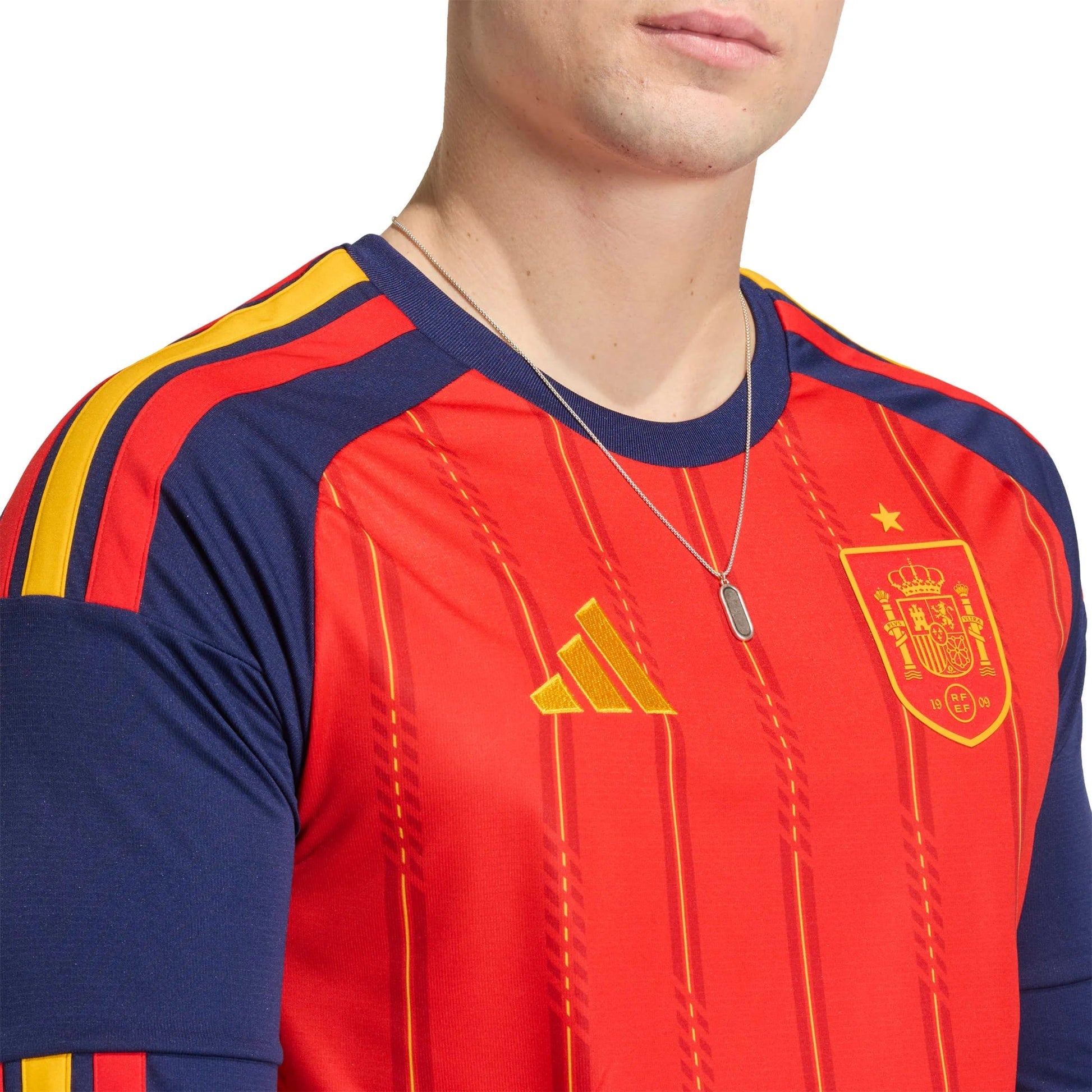 2026 Spain Men's Stadium Home Long-Sleeve Soccer Jersey  | Hot