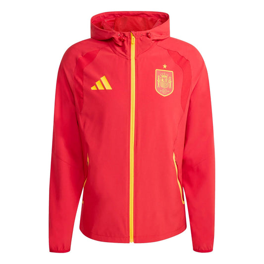 2026 Spain Men's Tiro Travel Full Zip Windbreaker Team Power Red 2