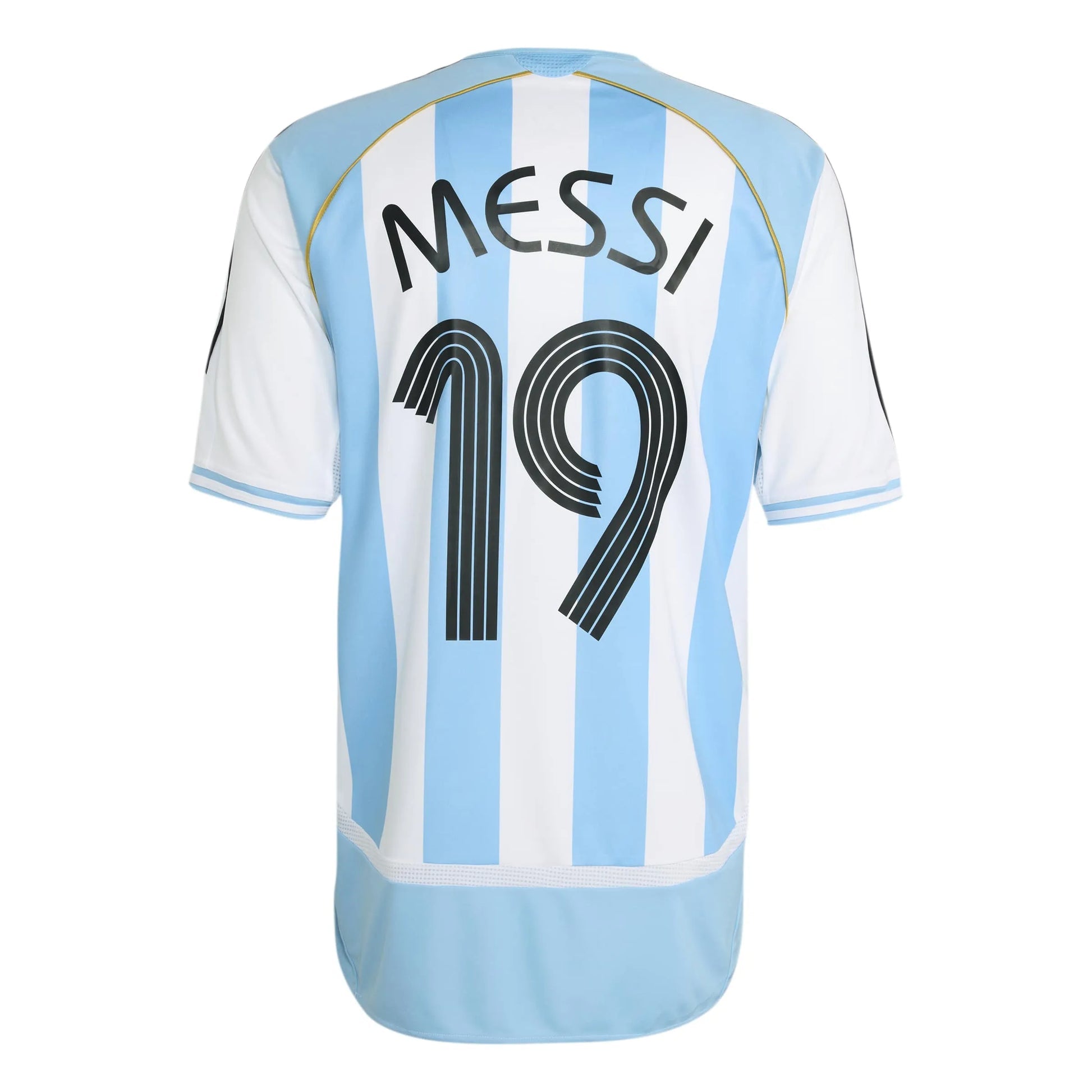 2006 Argentina Men's Retro Stadium Home Messi #19 Soccer Jersey  | Outlet