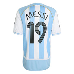 2006 Argentina Men's Retro Stadium Home Messi #19 Soccer Jersey  | Outlet