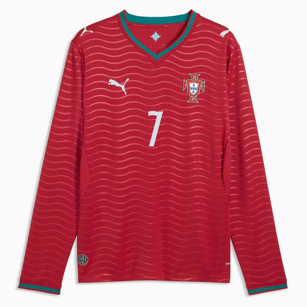 2026 Portugal Men's Stadium Home Ronaldo #7 Long-Sleeve Soccer Je  | Sale