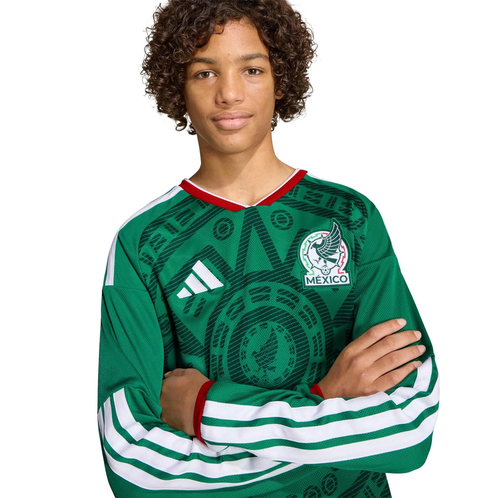 2026 Mexico Youth Stadium Home Long-Sleeve Soccer Jersey  | Sale