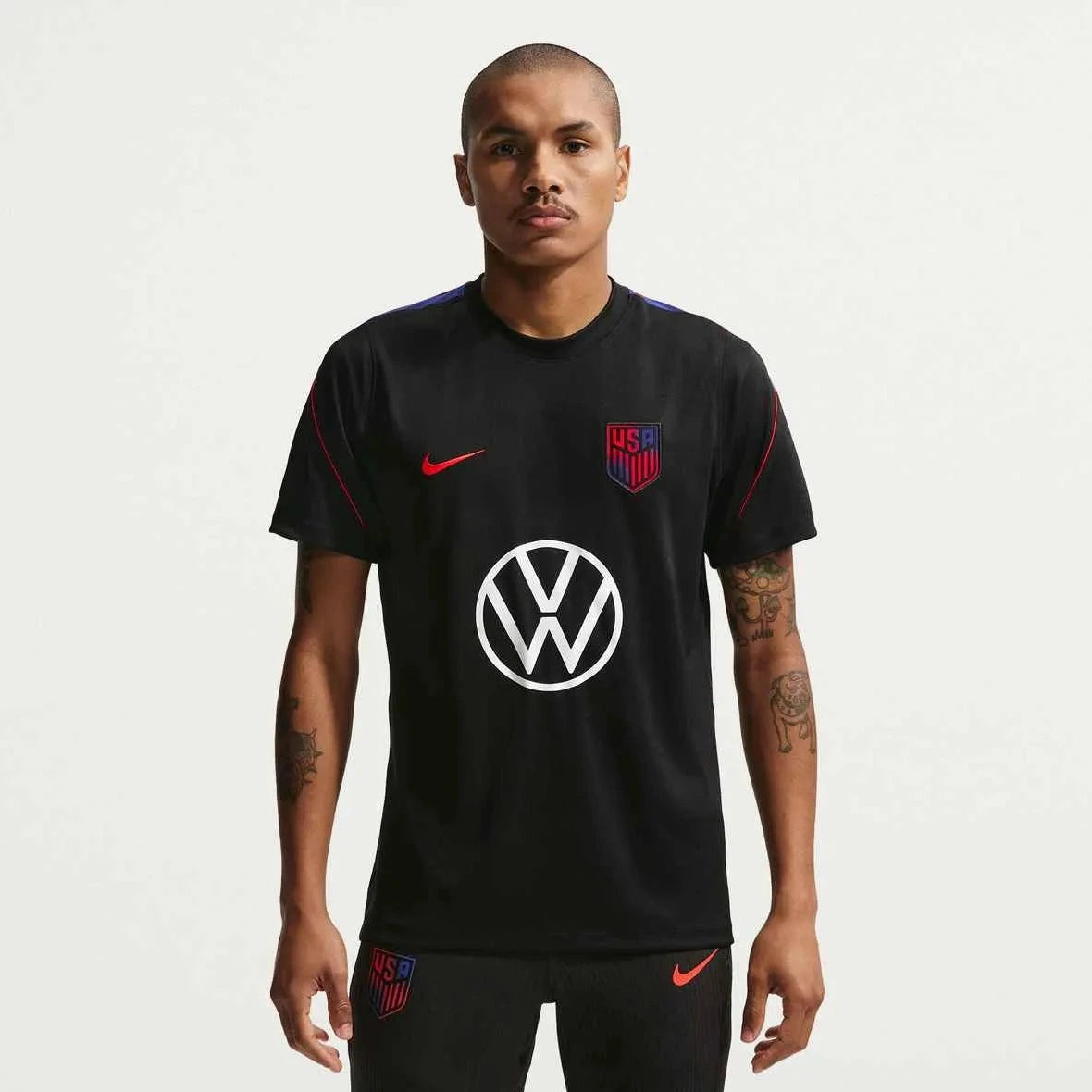 2026-27 USMNT Men's Strike Top Black/Deep Royal Blue/Challenge Red